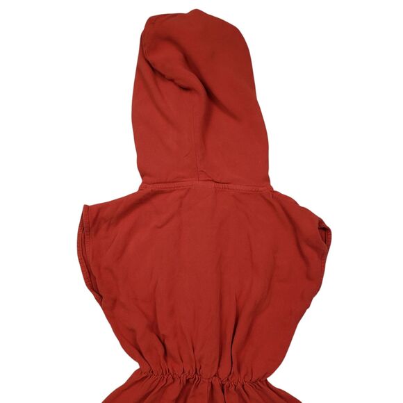 Pencil 1987 Hooded Romper Shorts Girls 4 Orange Half Zip Sleeveless Kids - Picture 10 of 11